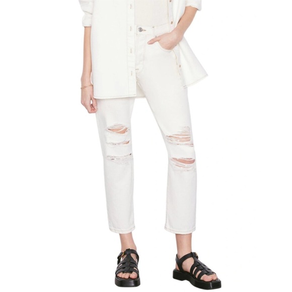 NWT Frame Le Original High Rise Straight Fit Jeans in Off White Size 24 - Picture 2 of 8